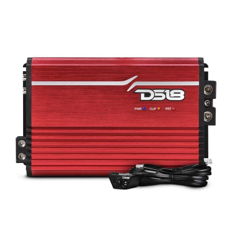 DS18 — DS18 1-Channel Amp Class D Full-Range Monoblock 2500 Watts RMS/1ohm Red