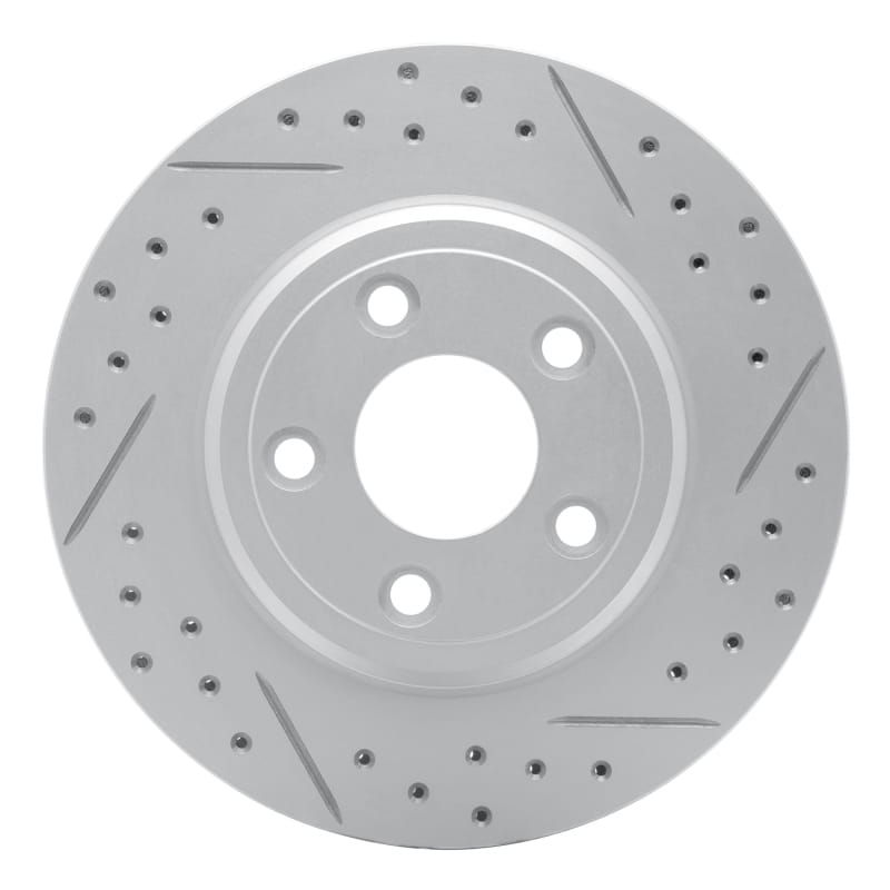 R1 Concepts — R1 00-06 Ford Thunderbird Rear Right Drilled & Slotted Geo-Carbon Rotor
