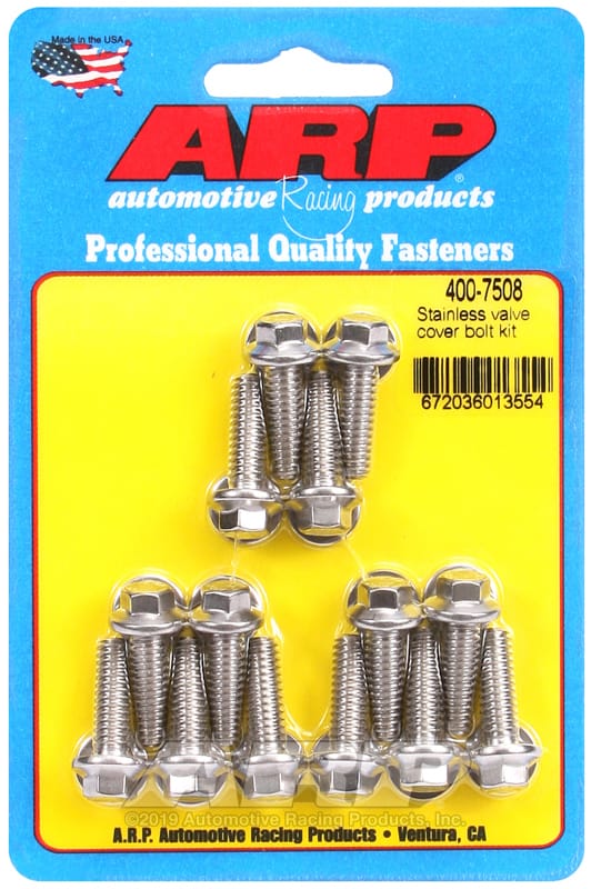 ARP — ARP Valve Cover Stainless Steel 1/4in x 20 Hex Bolt Kit (14/pkg)
