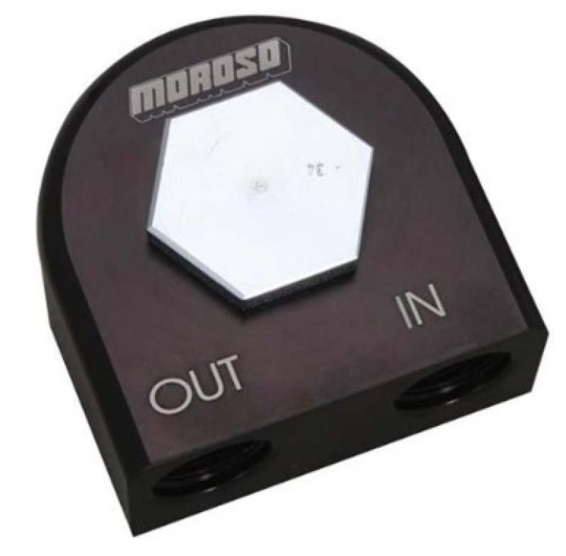 Moroso — Moroso Universal Remote Oil Filter Adapter - 90 Degree - 13/16in-16 Thread