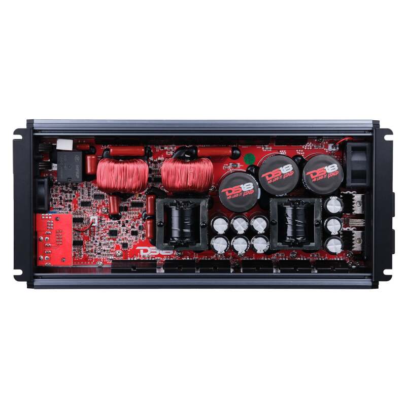 DS18 — DS18 1-Channel Amp Class D Full-Range Monoblock 5000 Watts RMS/1ohm DPIV1/0 Terminals Incl Titanium