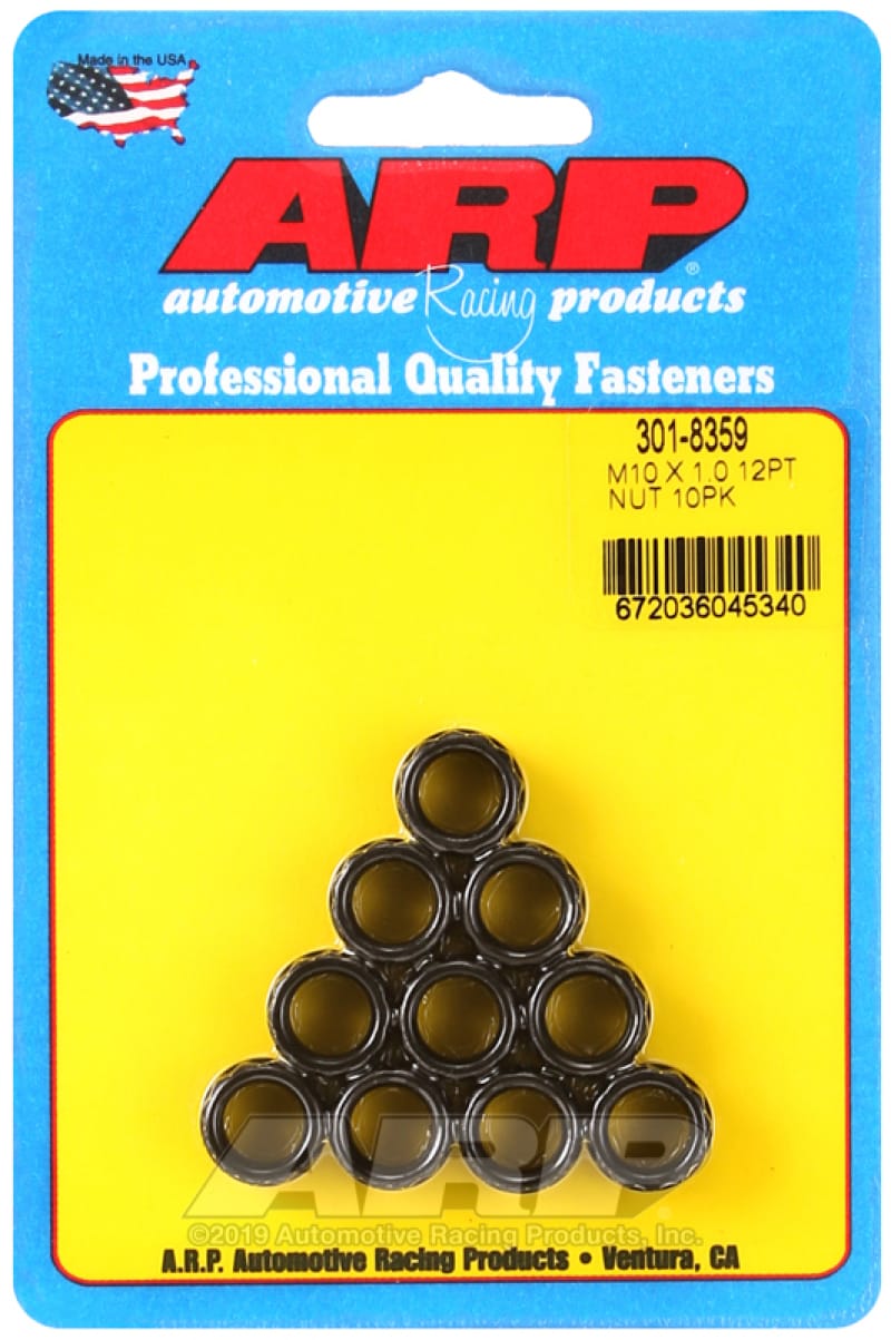 ARP — ARP M10 x 1.00 12-Point Nut Kit (Pack of 10)