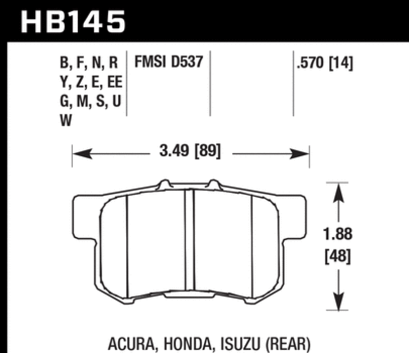 Hawk Performance — Hawk Honda/Acura/Suzuki ER-1 Endurance Racing Brake Pads (Track Only)
Disc Brake Pad