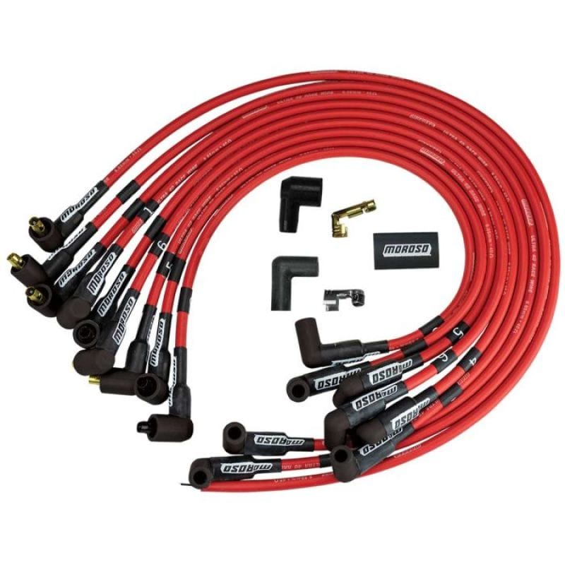 Moroso — Moroso Chevrolet Small Block Ignition Wire Set - Ultra 40 - Unsleeved - Non-HEI - Over Valve - Red