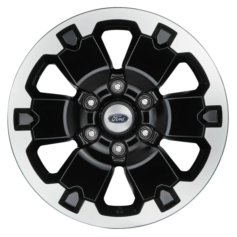 Ford Racing — Ford Racing 19-21 Ranger 18x8in 4 Wheel Kit w/TPMS - Gloss Black w/ Machined Face