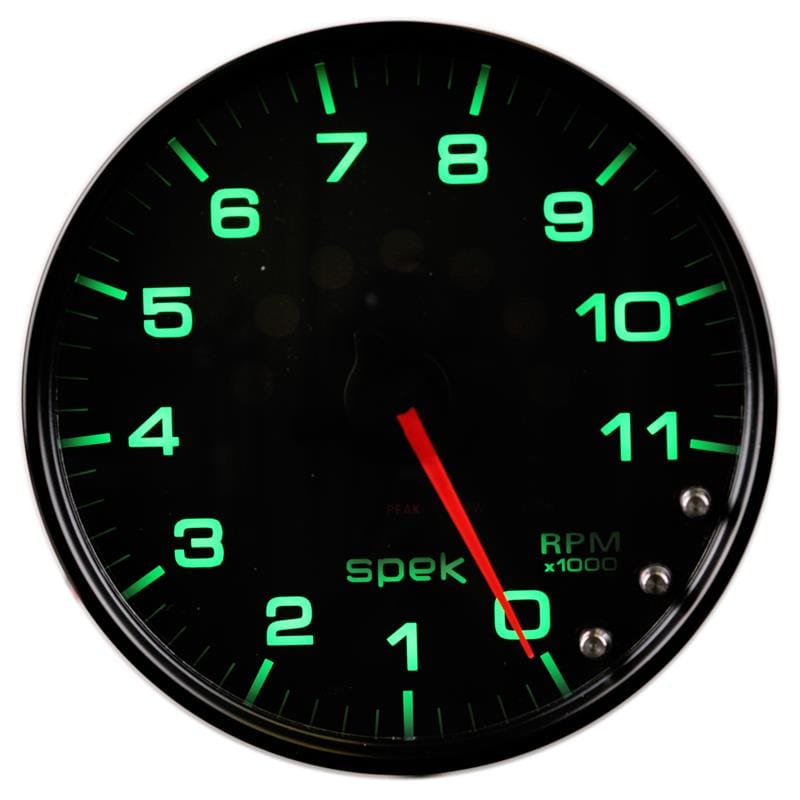 AutoMeter — Autometer Spek-Pro Gauge Tachometer 5in 11K Rpm W/Shift Light & Peak Mem Black/Black
GA 5" 11KRPM BCB SPK
