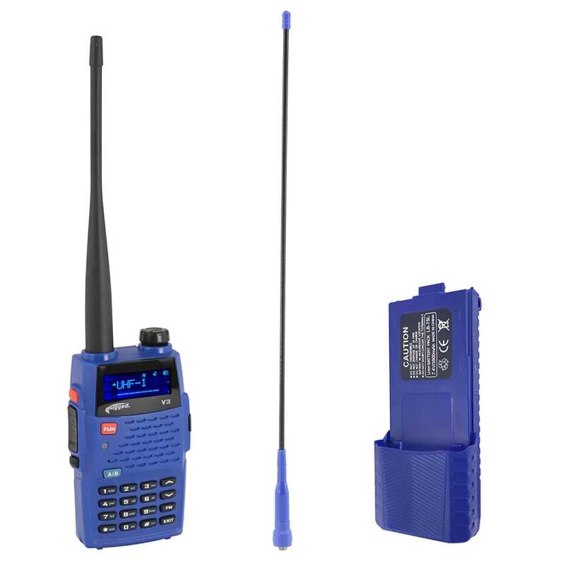 Rugged Radios — Rugged Radios BUNDLE - Rugged V3 - Handheld Radio with Long Range Antenna and High Capacity Battery