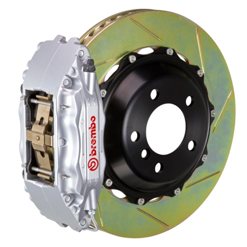 Brembo — Brembo 01-07 C-Class Fr GT BBK 4Pis Cast 2pc 332x32 2pc Rotor Slotted Type1-Silver