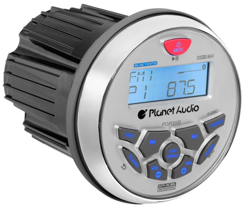 Boss Audio — Boss Audio Systems Planet Audio Marine Gauge Receiver Bluetooth No CD USB AUX-In AM / FM