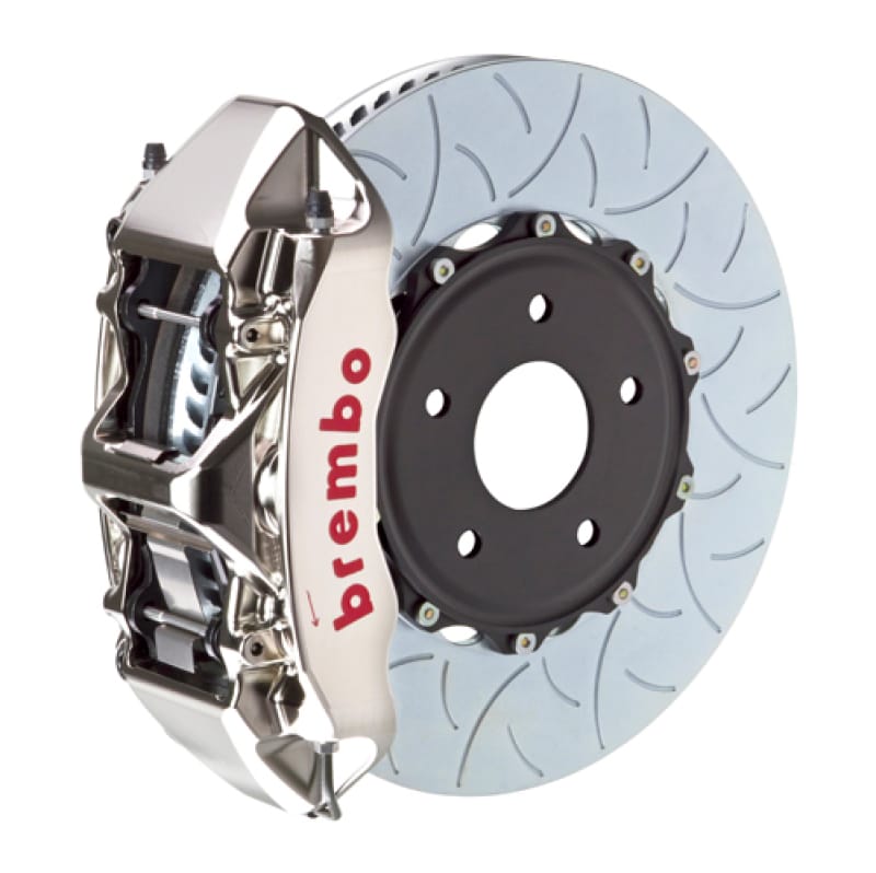 Brembo — Brembo 99-07 Evo VI/VII/VIII/IXFront GTR BBK 6 Piston Billet 350x34 2pc Rotor Slotted Type3- Nickel
