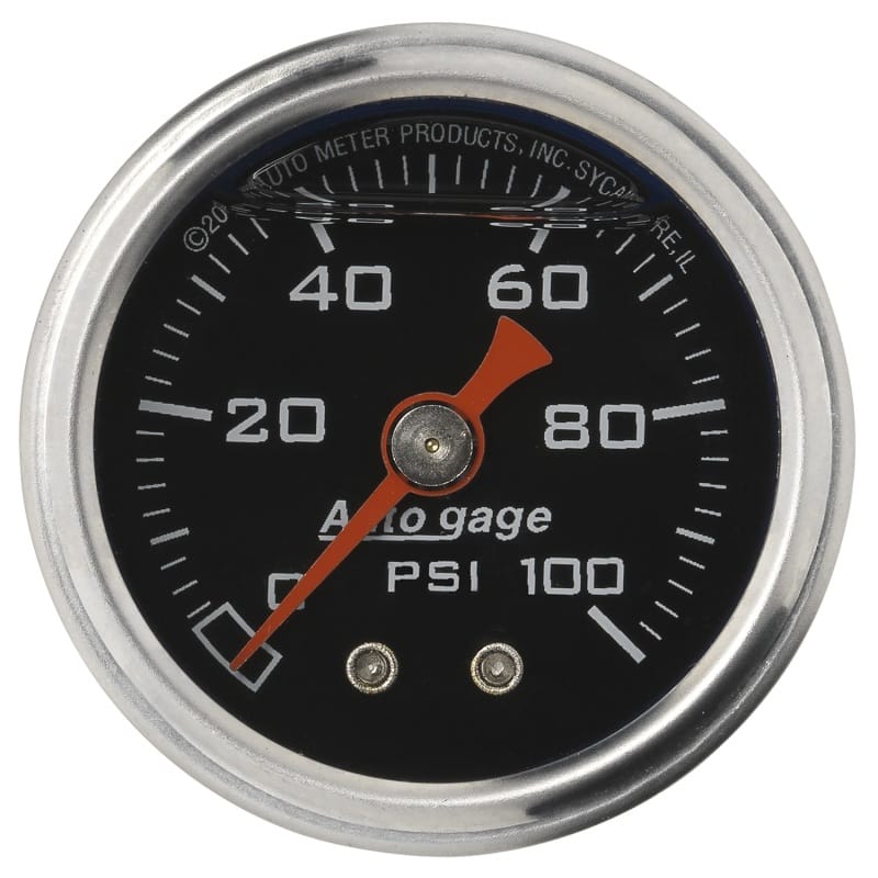 AutoMeter — Autometer AutoGage 1.5in Liquid Filled Mechanical 0-100 PSI Fuel Pressure Gauge
Ga Press 100psi Blk