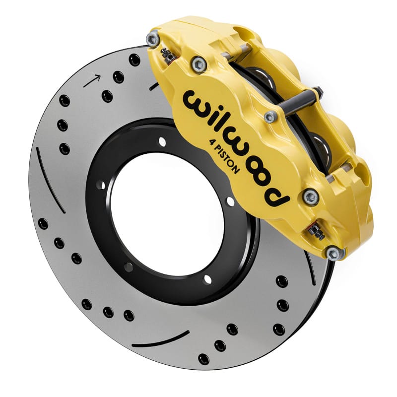 Wilwood — Wilwood 69-83 Porsche 911 Front Superlite Brake Kit 3.5in MT Drilled & Slotted - Yellow