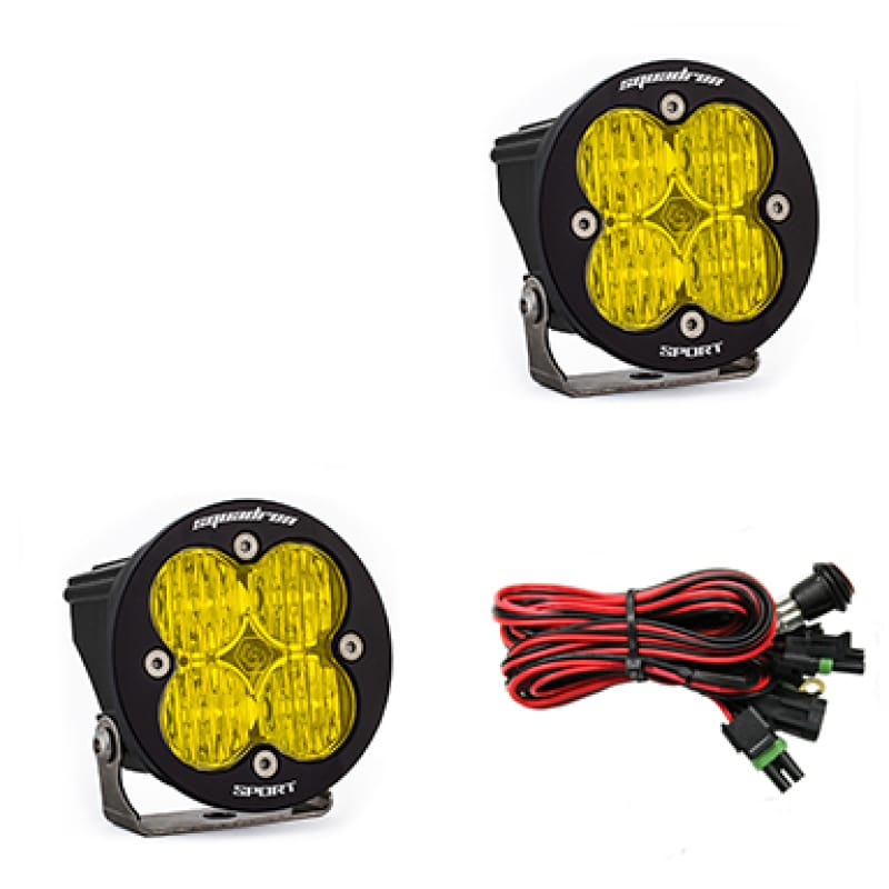 Baja Designs — Baja Designs Squadron R Sport Wide Cornering Pair LED Light Pods - Amber