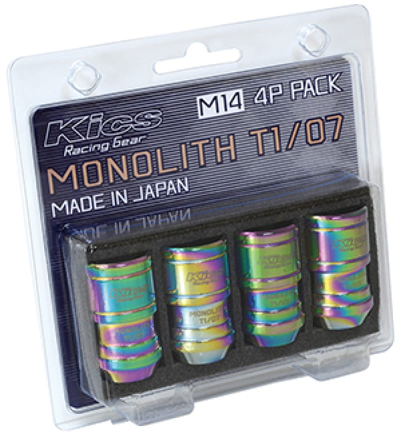 Project Kics — Project Kics 14 x 1.5 Neochrome T1/07 Monolith Lug Nuts - 4 Pcs
