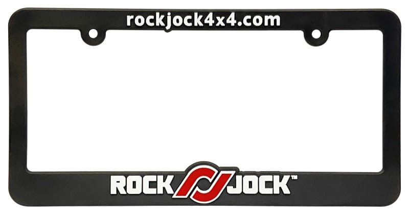 RockJock — RockJock License Plate Frame Black Plastic w/ Red and White
License Plate Frame