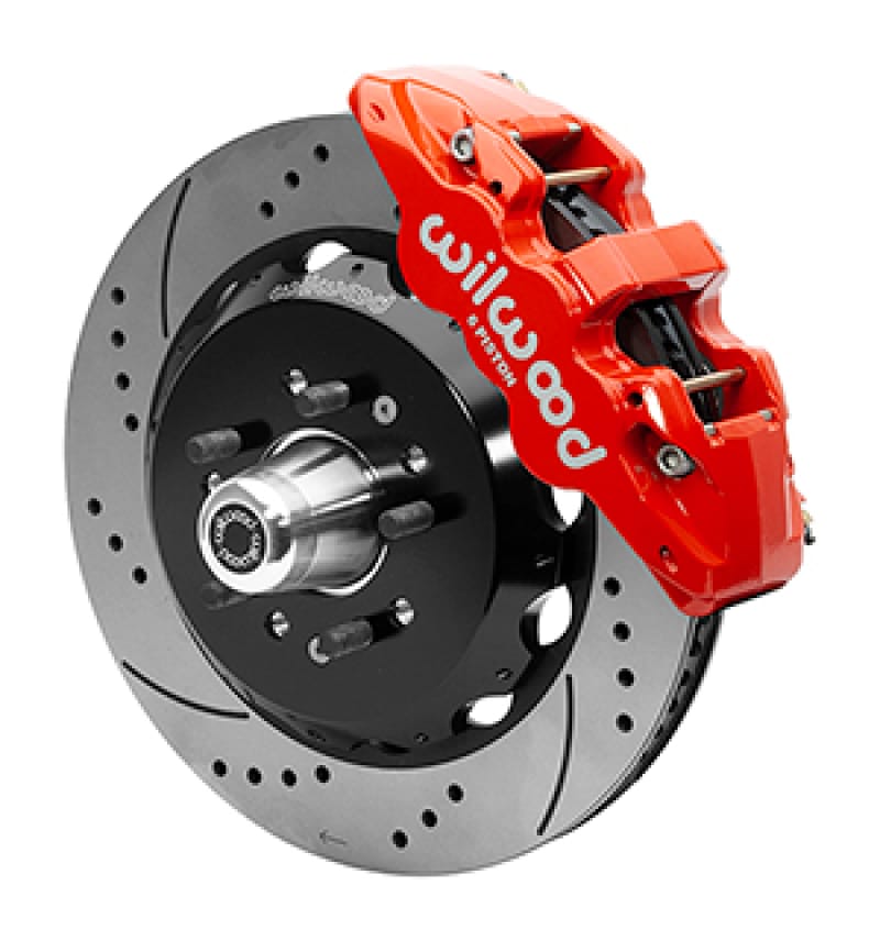 Wilwood — Wilwood 55-57 Chevy Bel Air Aerolite 6R Kit, 5 x 4.50in/4.75in Hub - 14.00in D&S Rotor - Red