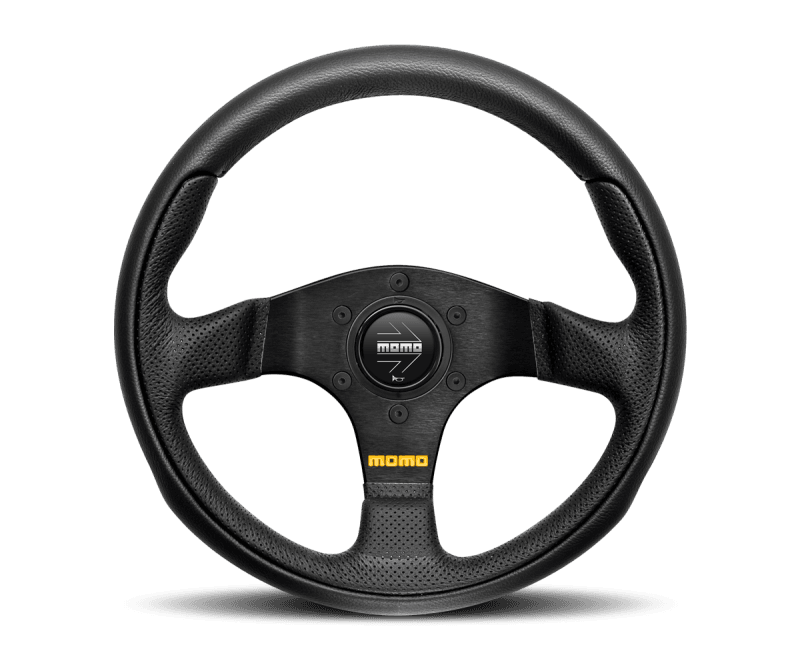 MOMO — Momo Team Steering Wheel 300 mm - 4 Black Leather/Black Spokes