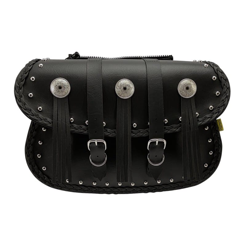 Willie & Max — Willie & Max Universal Warrior Straight Saddlebags (14 in L x 10 in W x 4.5 in H) - Black