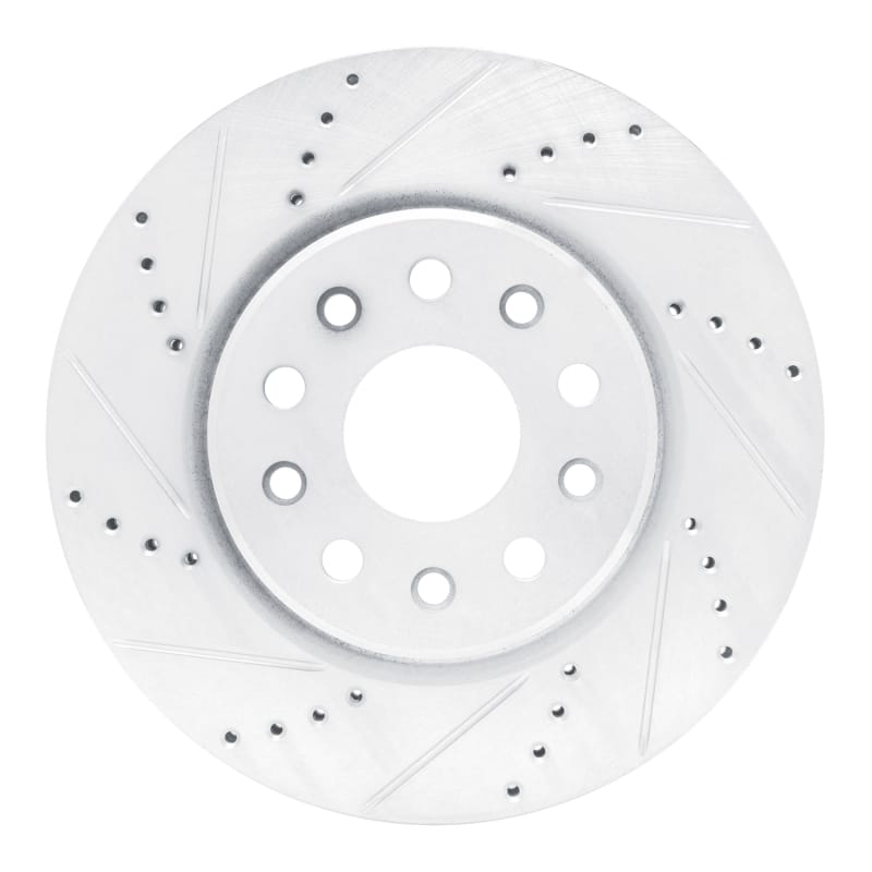 R1 Concepts — R1 22-25 Jeep Grand Cherokee Front Left Drilled & Slotted Silver Brake Rotor