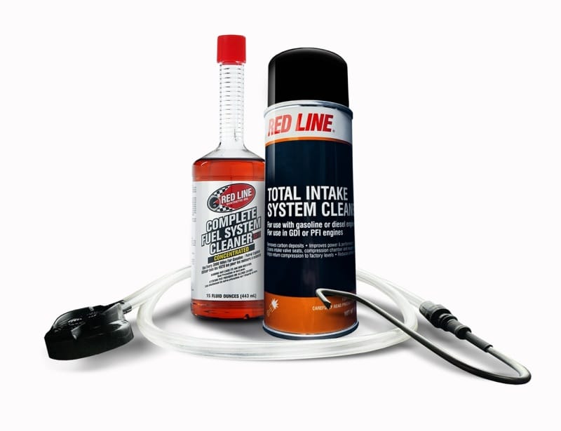 Red Line — Red Line Complete Fuel System Service Kit - Intake Cleaner/Tank Add/S-Hook App w/Hose (Aerosol)