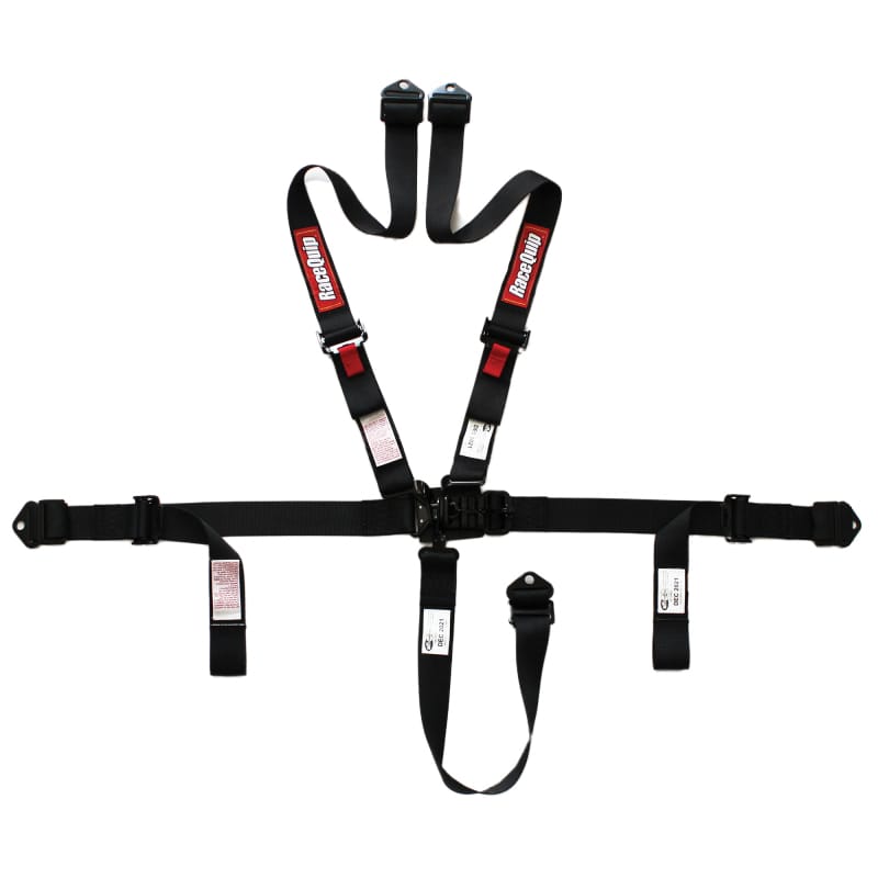 Racequip — RaceQuip L&L 16.1 5pt 2in Belt PU Lap Black Hw Black
