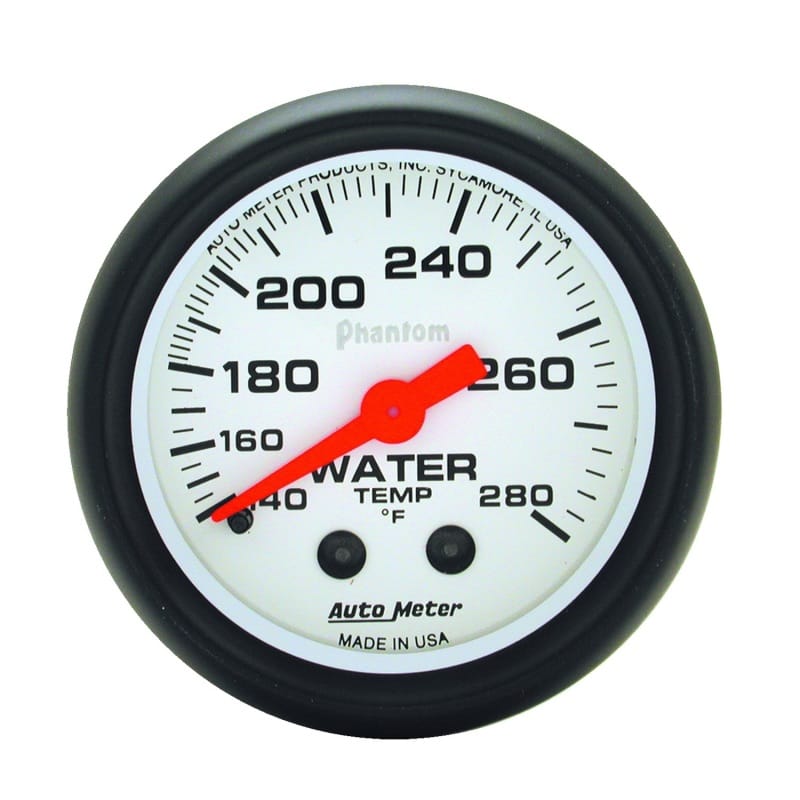 AutoMeter — Autometer Phantom 52mm 140-280 Deg F Mechanical Water Temp Gauge
2" WATER TEMP, 140-2
