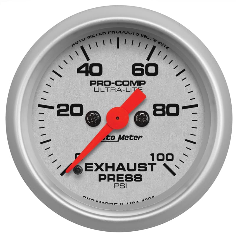 AutoMeter — Autometer Ultra-Lite 2-1/16in 100PSI Exhaust Pressure Digital Stepper Motor Gauge
2-1/16" EXHAUST PRES
