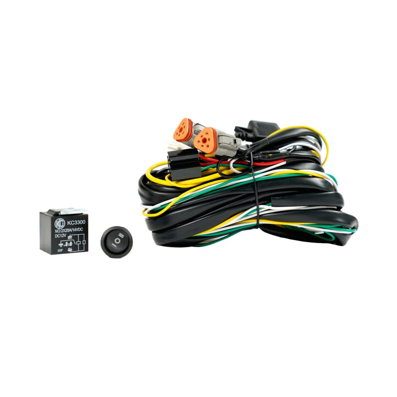 KC HiLiTES — KC HiLiTES Wiring Harness FLEX ERA w/40 AMP Relay & 3 Position LED Rocker Switch (3-Pin Deutsch Con)