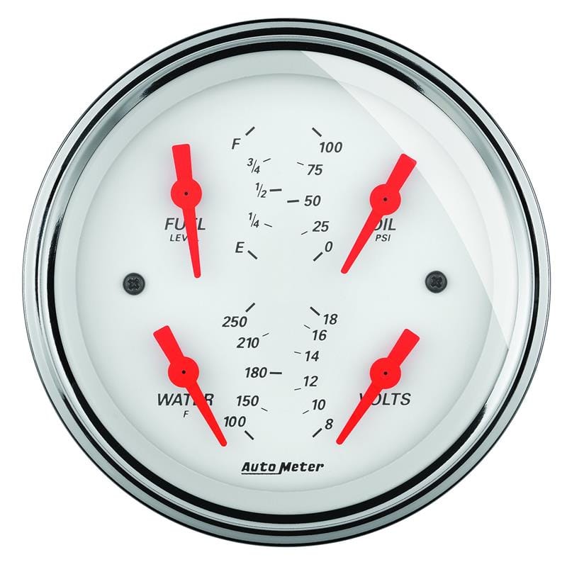 AutoMeter — GAUGE, QUAD, 5" , 0OE-90OF, ELEC, ARCTIC WHITE