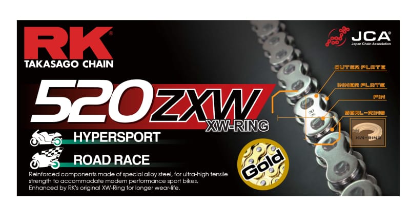 RK Chain — RK Chain GB520ZXW-120L XW-Ring - Gold