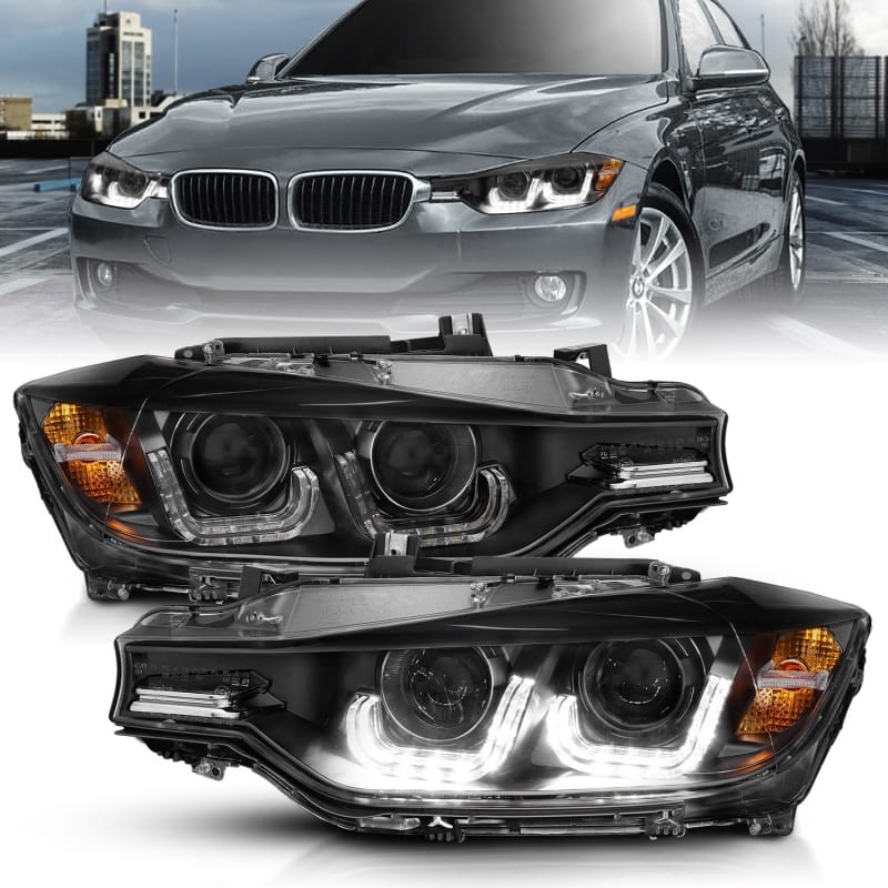 ANZO — ANZO 2012-2015 BMW 3 Series Projector Headlights w/ U-Bar Black
Head Light Set
HdLtSet