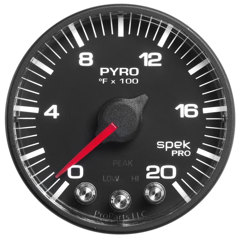 AutoMeter — GAUGE, PYRO. (EGT), 2 1/16", 2000?F, STEPPER MOTOR W/PEAK & WARN, BLK/BLK, SPEK
