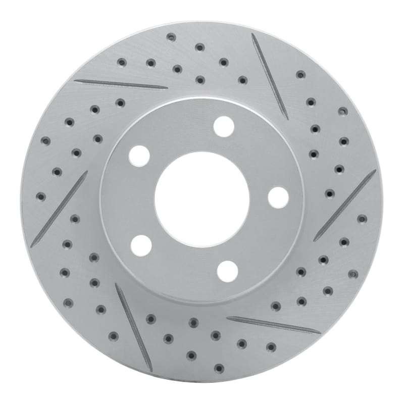 R1 Concepts — R1 94-04 Ford Mustang Front Right Drilled & Slotted Geo-Carbon Rotor