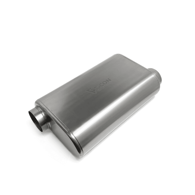 Ticon — Ticon Industries 17in Overall Length 3in Thin Oval Titanium Muffler - 3in Offset In/Offset Out