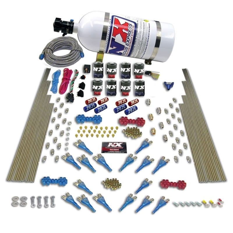 Nitrous Express — Nitrous Express Shark Dual Stage/Gas 16 Nozzles 8 Solenoids Nitrous Kit (200-1200HP) w/10lb Bottle
Injection System Kit
N2OSys