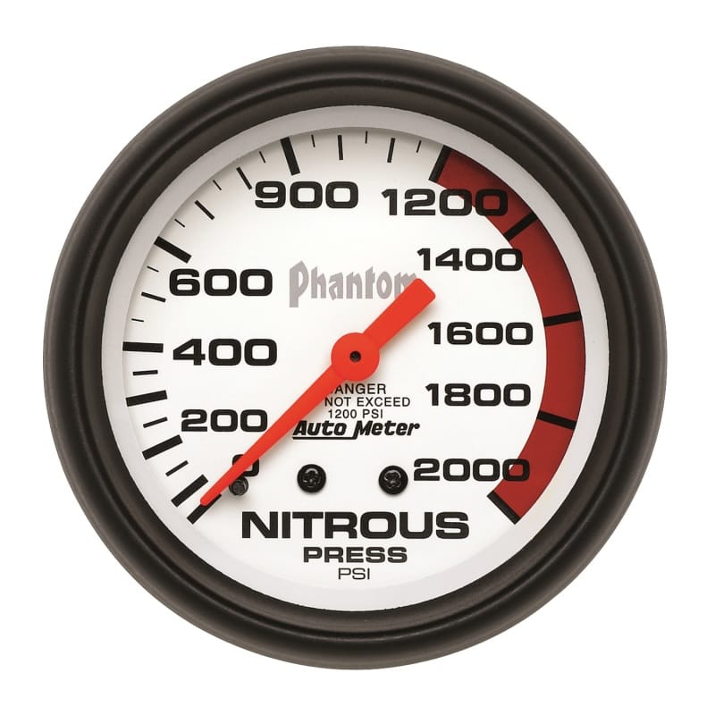 AutoMeter — Autometer Phantom 66.7mm 0-2000 PSI Mechanical Nitrous Pressure Gauge
2-5/8" NITROUS, 0-20