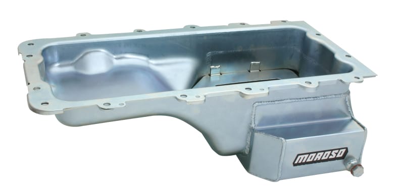 Moroso — Moroso Ford 4.6/5.4L (w/Rear Sump) Kicked Out Wet Sump 7qt 6.5in Steel Oil Pan