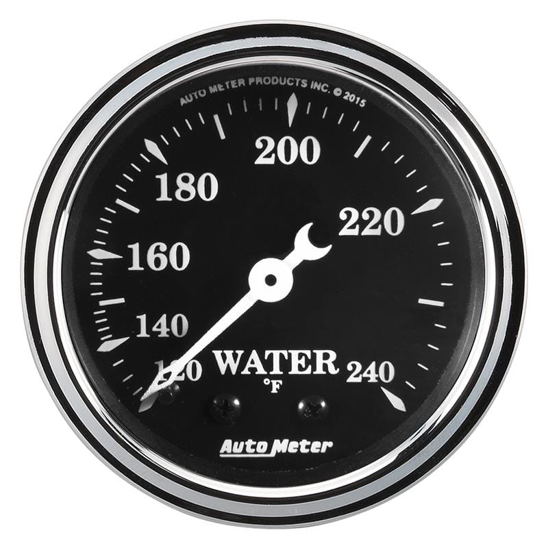 AutoMeter — GAUGE, WATER TEMP, 2 1/16", 120-240?F, MECH, OLD TYME BLACK