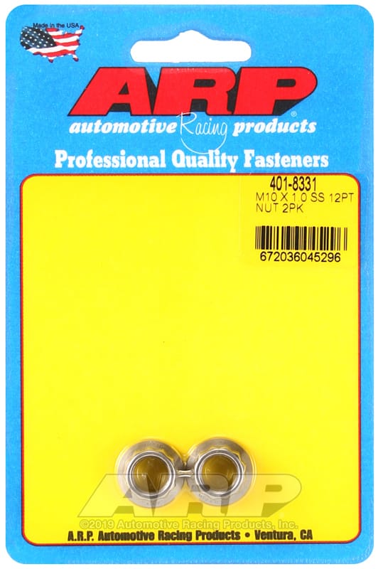 ARP — ARP M10 x 1.0 SS 12pt Nut Kit (2/pkg)