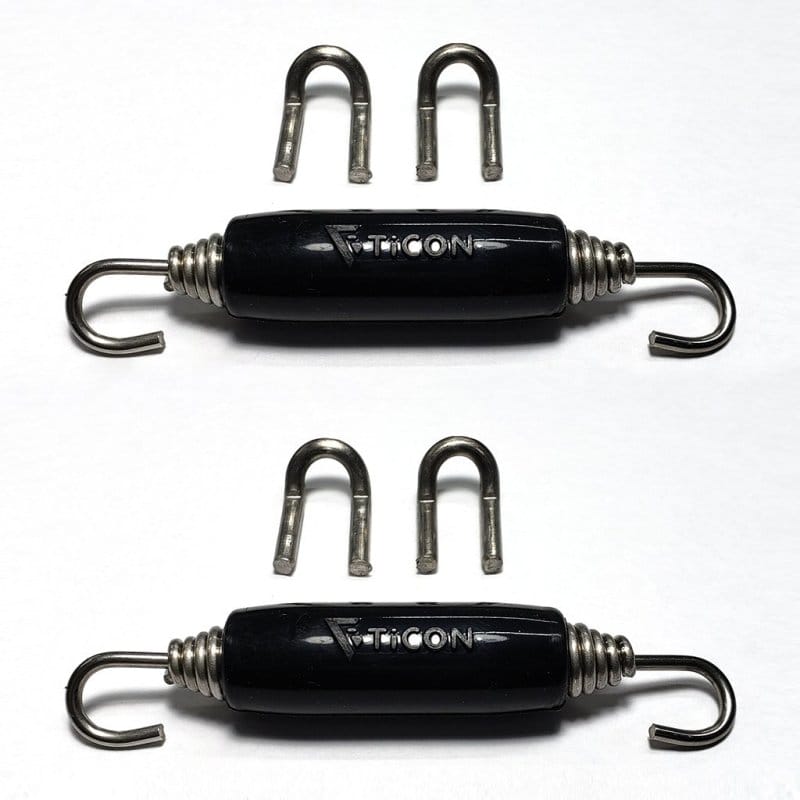 Ticon — Ticon Industries Black Silicone Titanium Spring Tab and Spring Kit (4 Tabs/2 Springs) - 2 Pack
