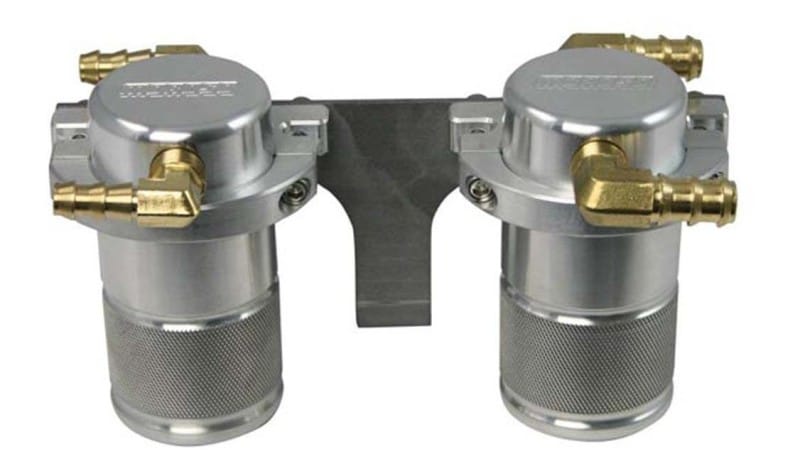 Moroso — Moroso 08-14 Subaru STi (w/Front Mount Intercooler) Air/Oil Separator Catch Can - Billet Aluminum