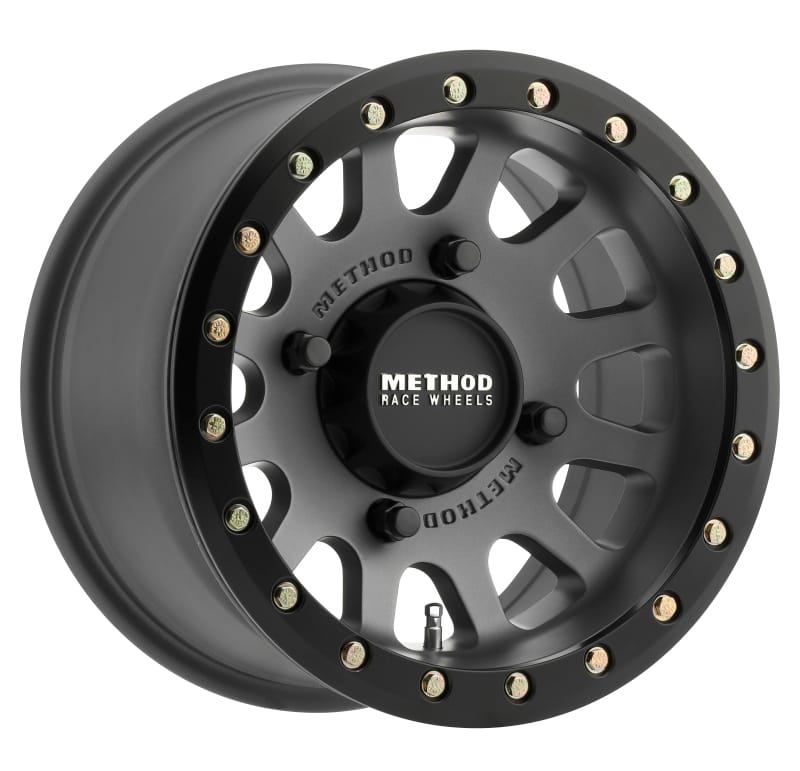 Method Wheels — Method MR401 UTV Beadlock 15x7 / 4+3/13mm Offset / 4x156 / 132mm CB Titanium Wheel- Matte Black Ring