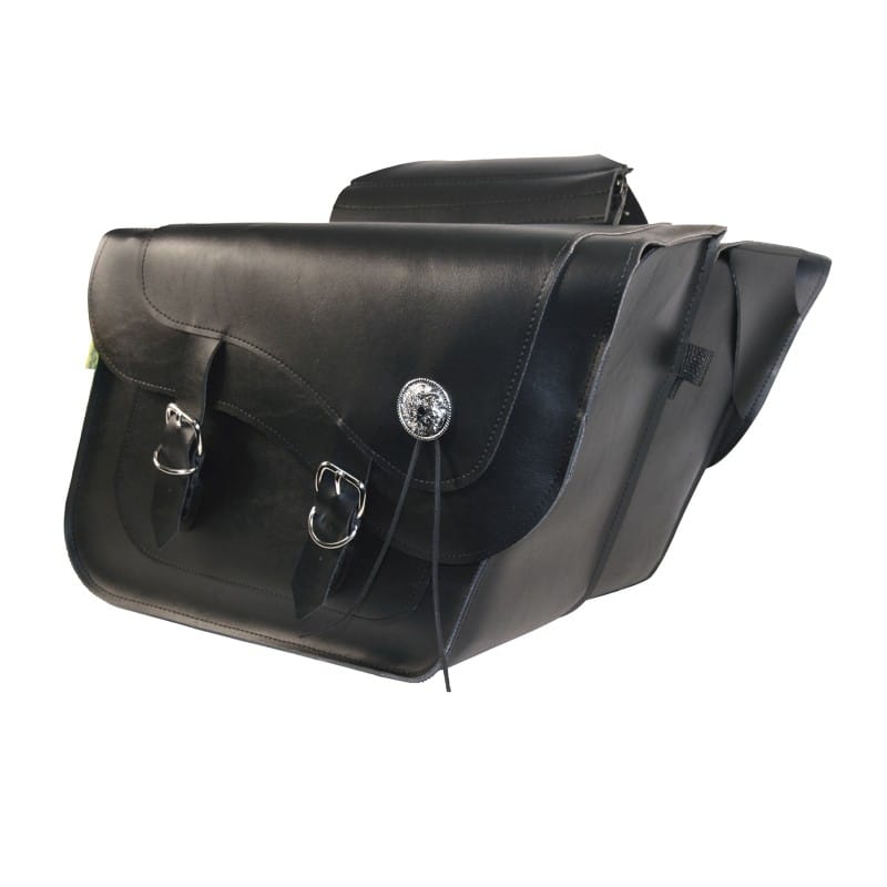 Willie & Max — Willie & Max Universal Deluxe Large Slant Saddlebags (16 in L x 11 in W x 6.5 in H) - Black