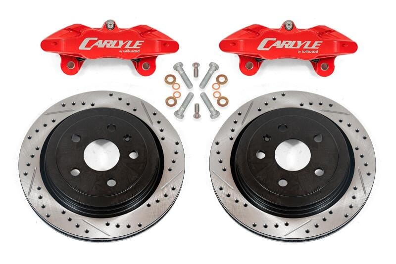 BMR Suspension — BMR 14-17 Chevrolet SS Brake Kit For 15in Conversion Drilled & Slotted Rotors Red Calipers