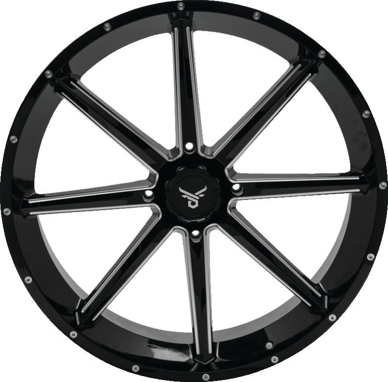 QuadBoss — Slicer Wheel, 24x7, 4/156 4+3, Gloss Black/Machined