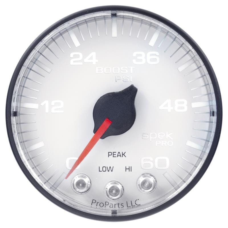AutoMeter — Autometer Spek-Pro Gauge Boost 2 1/16in 60psi Stepper Motor W/Peak & Warn Wht/Blk
GA 2" BST 60 WFB SPK
