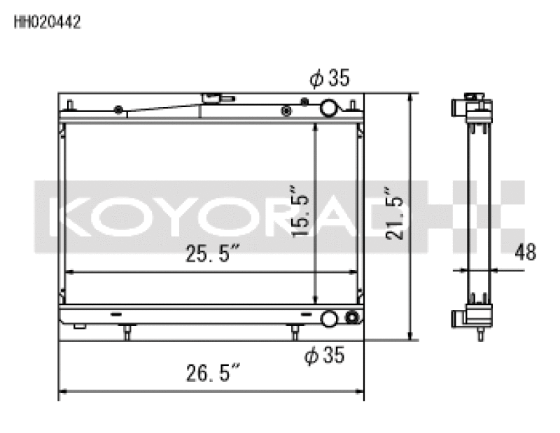 Koyo — Koyo 94-98 Nissan Skyline GT-R/GT-S 2.6L Turbo Radiator
Racing Radiator