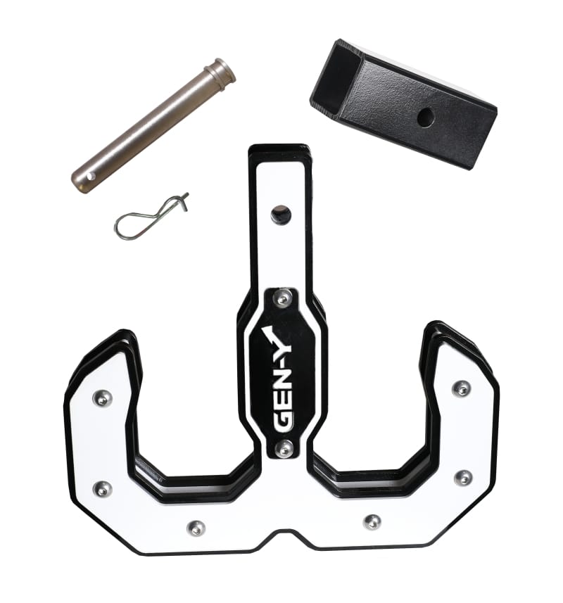 GEN-Y Hitch — Gen-Y Hulk 2.0 16K Tow Hook 2in Shank w/GH-009 Reducer Sleeve/GH-099 Pin/GH-011 Clip - Black/White
Tow Hook