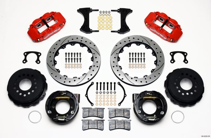 Wilwood — Wilwood Narrow Superlite 4R Rear P-Brk Kit 12.88in Drilled Red Small Ford 2.50in Offset
BRAKE KIT