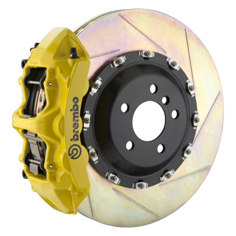 Brembo — Brembo 03-13 Flying Spur Front GT BBK 6 Piston Cast 411x34 2pc Rotor Slotted Type1 - Yellow